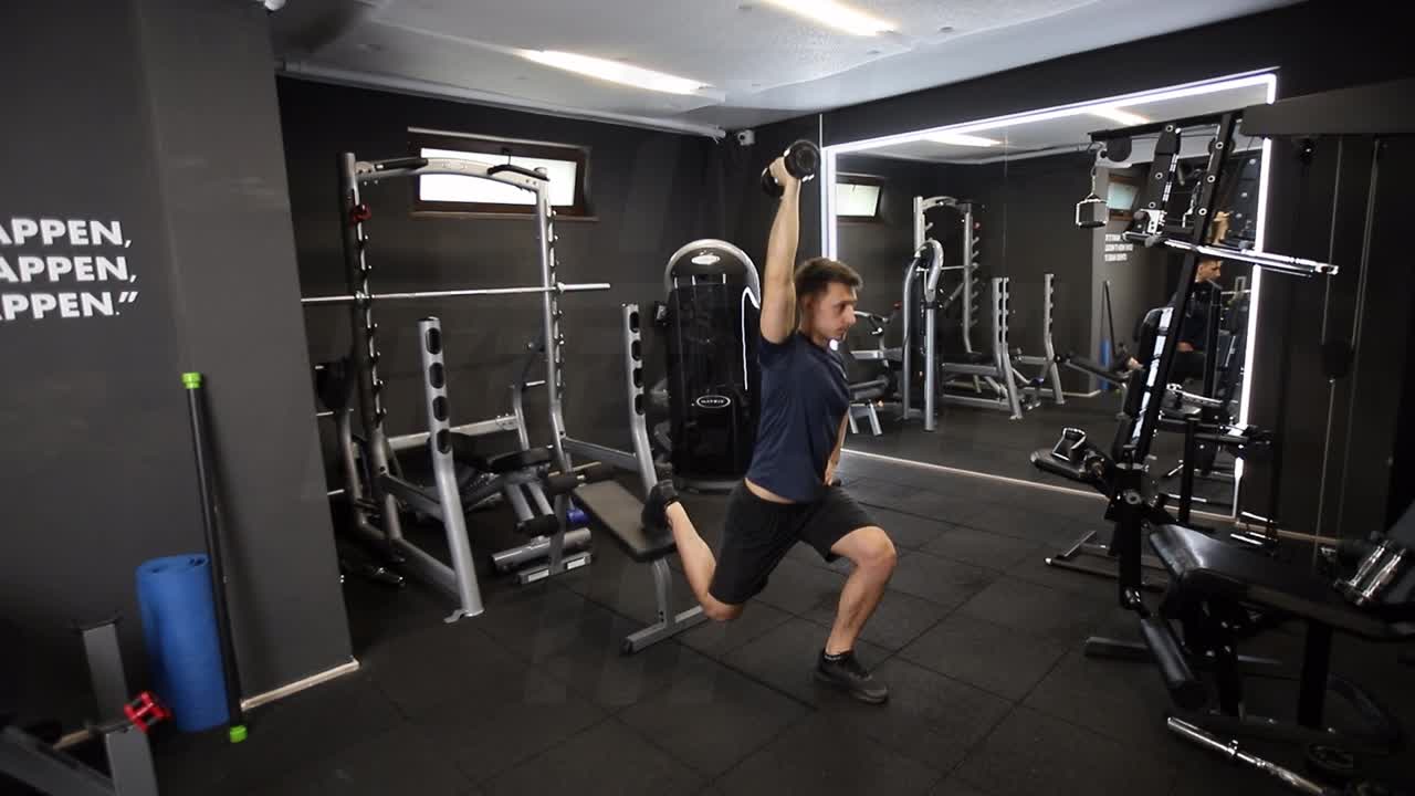 Overhead Bulgarian Split Squat