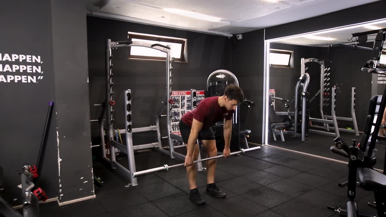 Barbell Straight-Leg Deadlift To Row