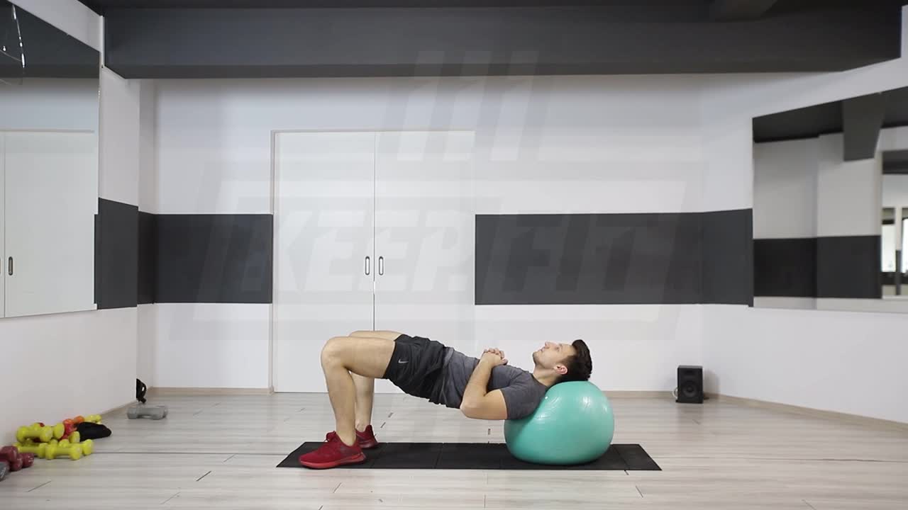 Hip Raise With Head On Swiss Ball