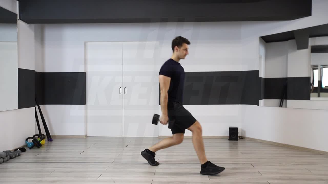 Dumbbell Hammer Curl To Lunge To Press