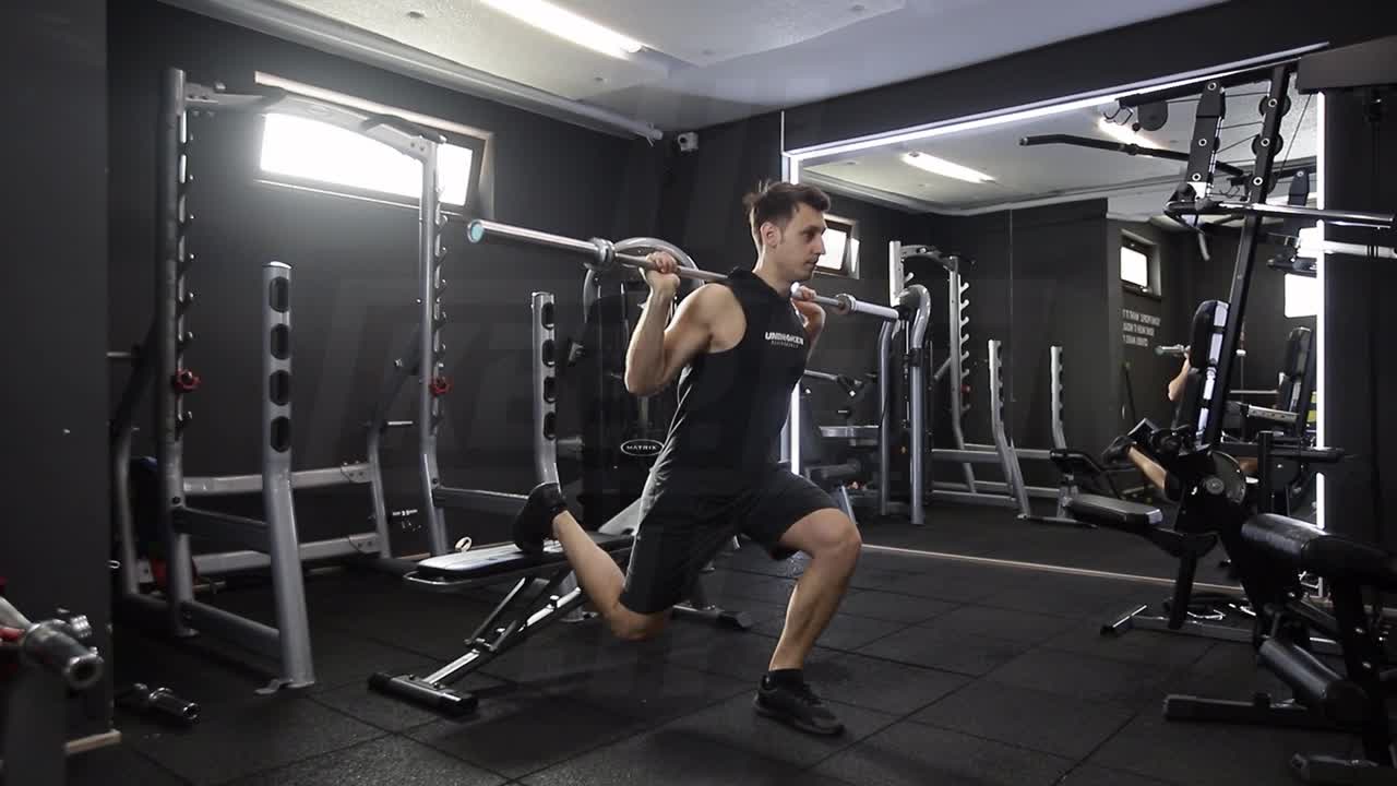 Barbell Box Lunge