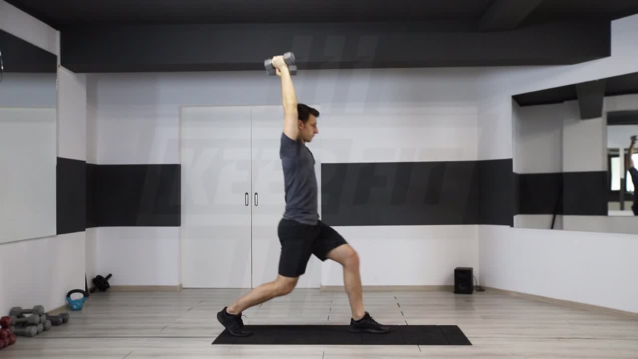Overhead Dumbbell Lunge