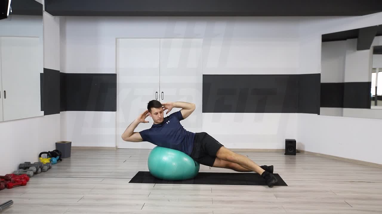 Swiss Ball Side Crunch