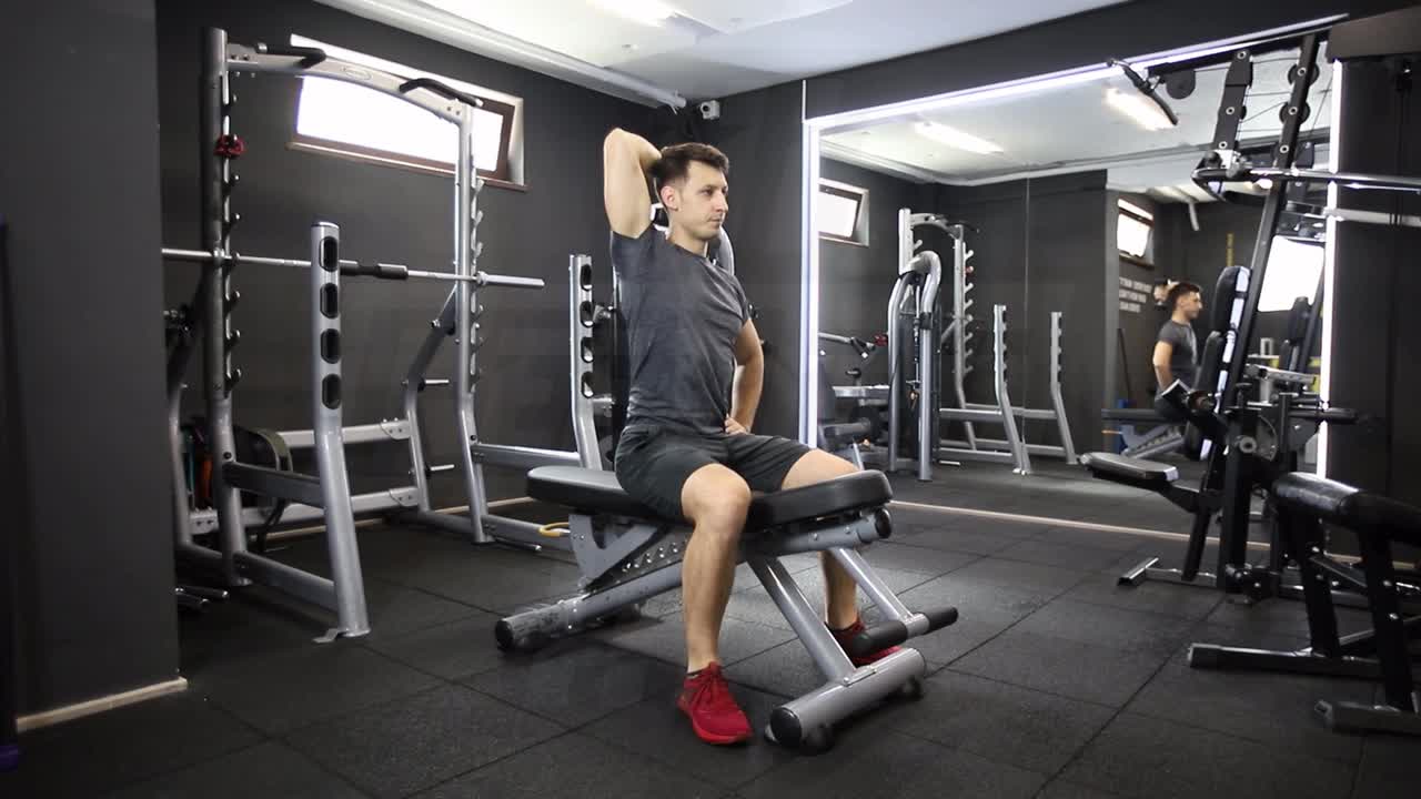 Seated Single-Arm Overhead Dumbbell Extension