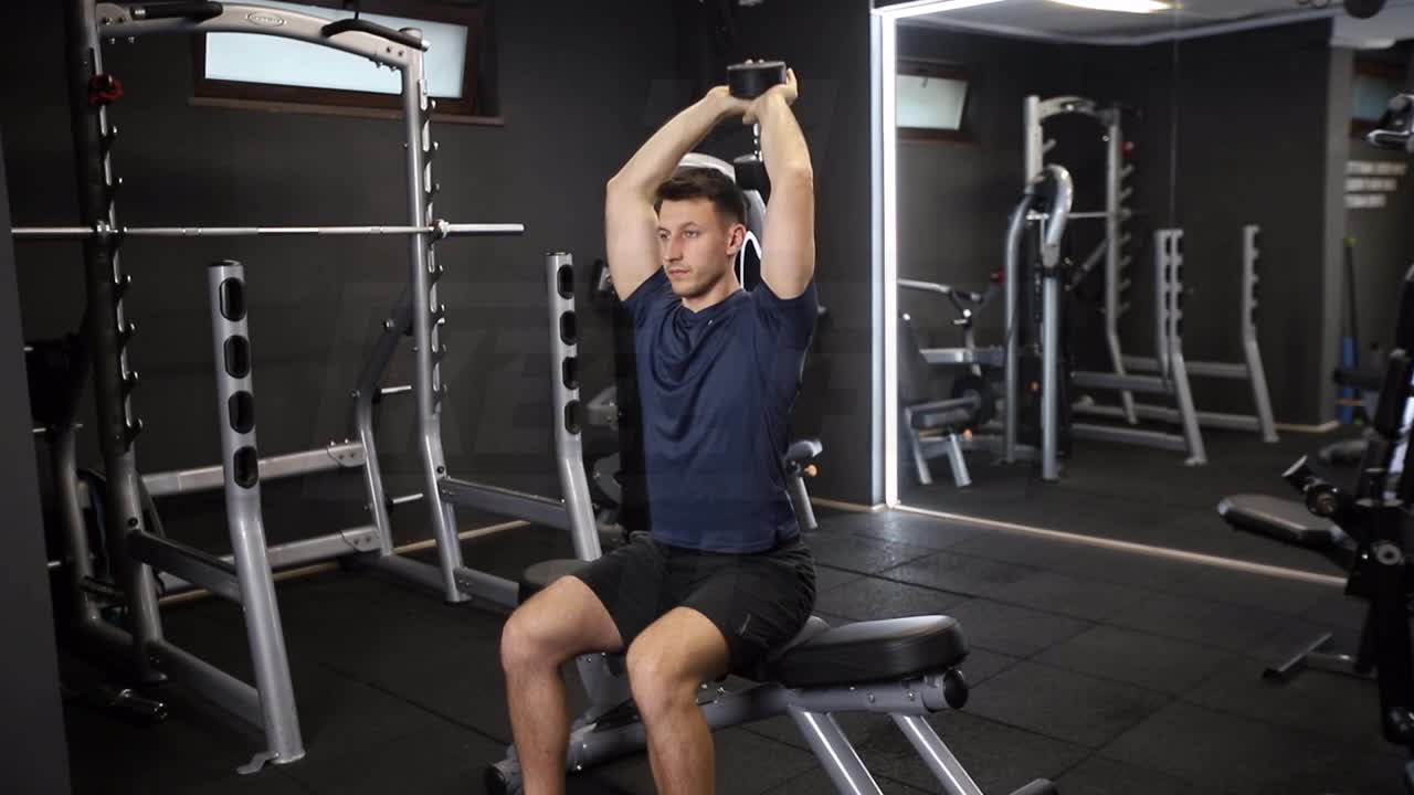 Seated Dumbbell Overhead Triceps Extension
