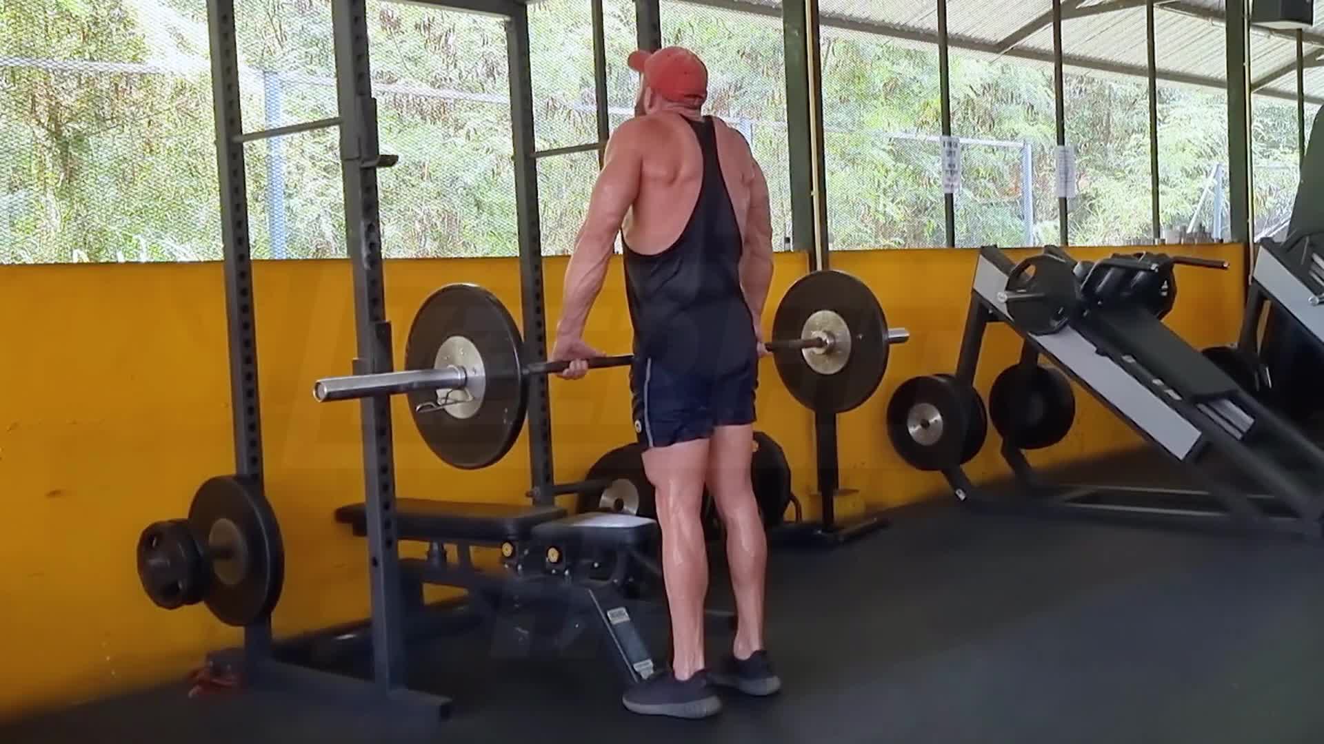 Wide-Grip Barbell Shrug