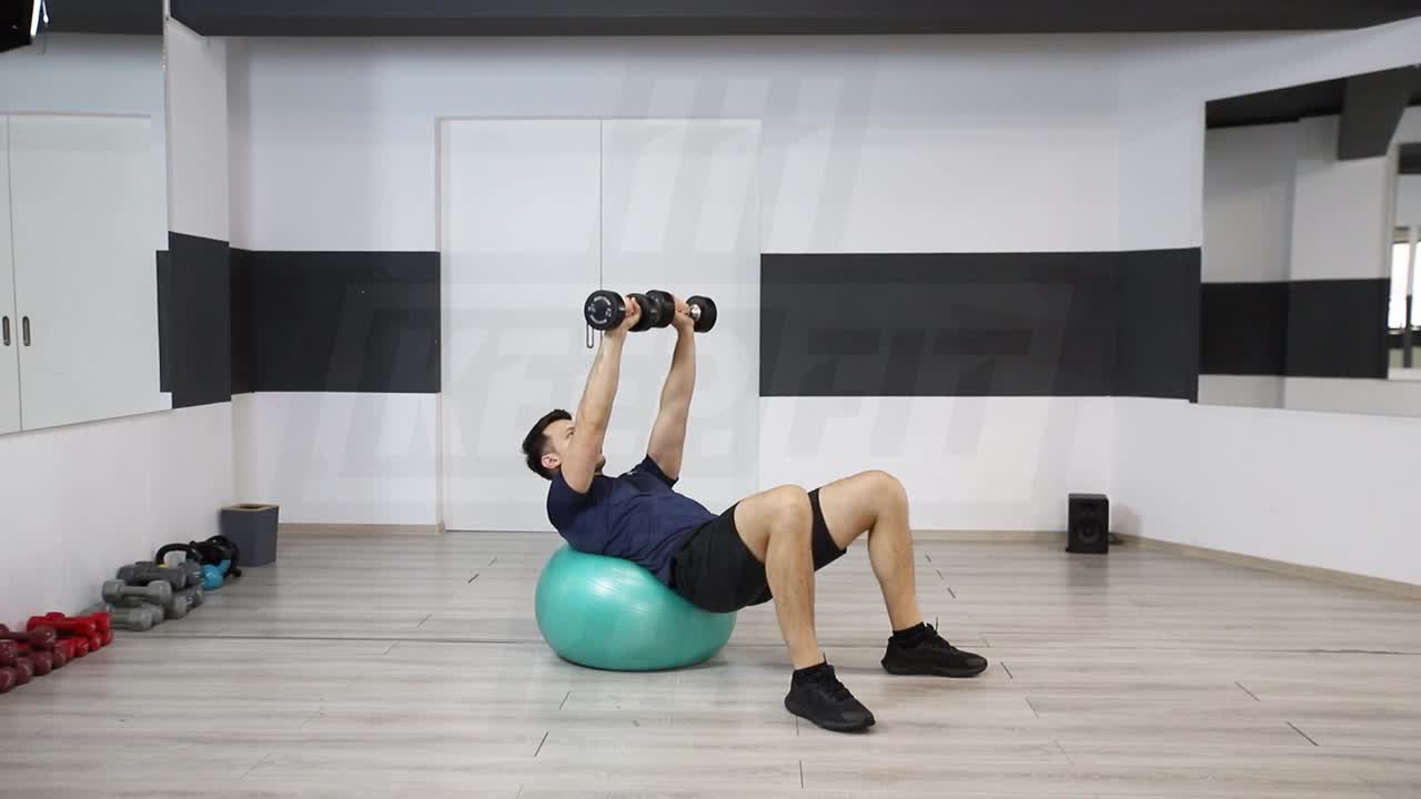 Swiss Ball Dumbbell Chest Press