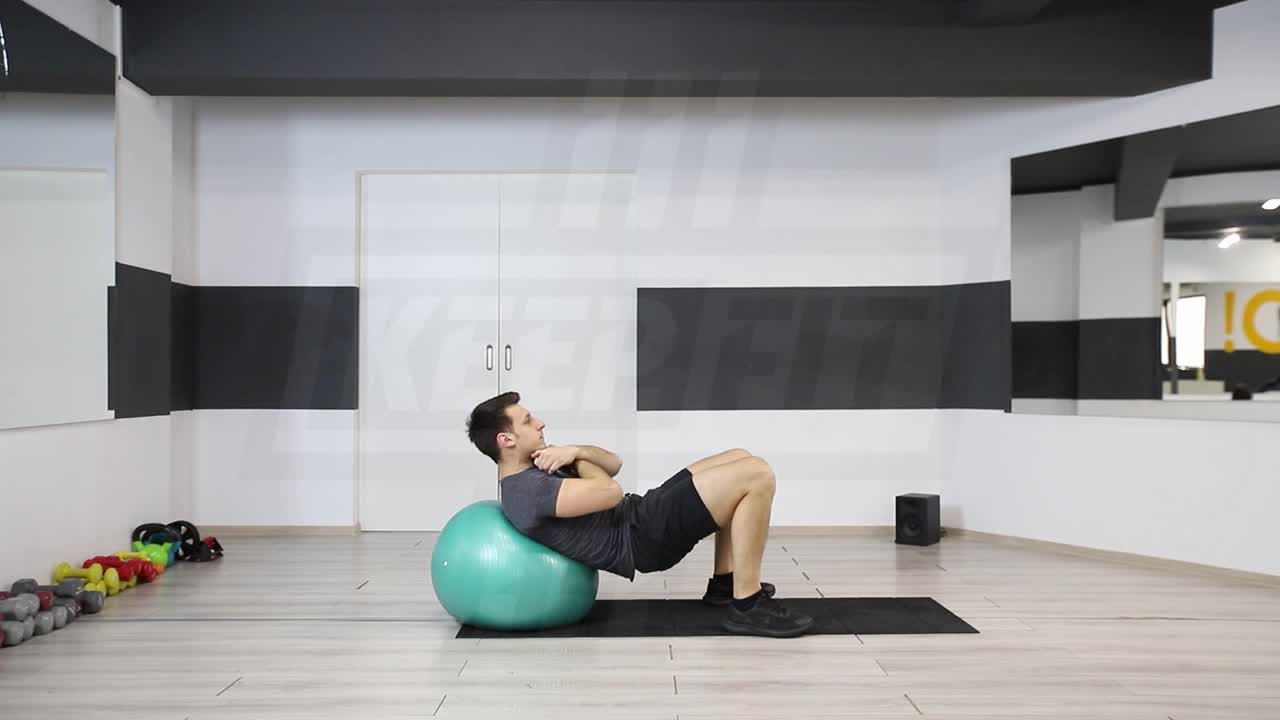Weighted Swiss Ball Crunch