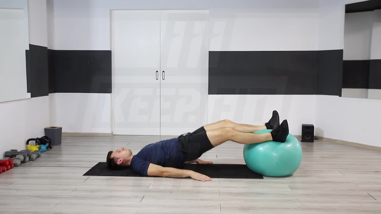 Swiss Ball Hip Raise And Leg Curl