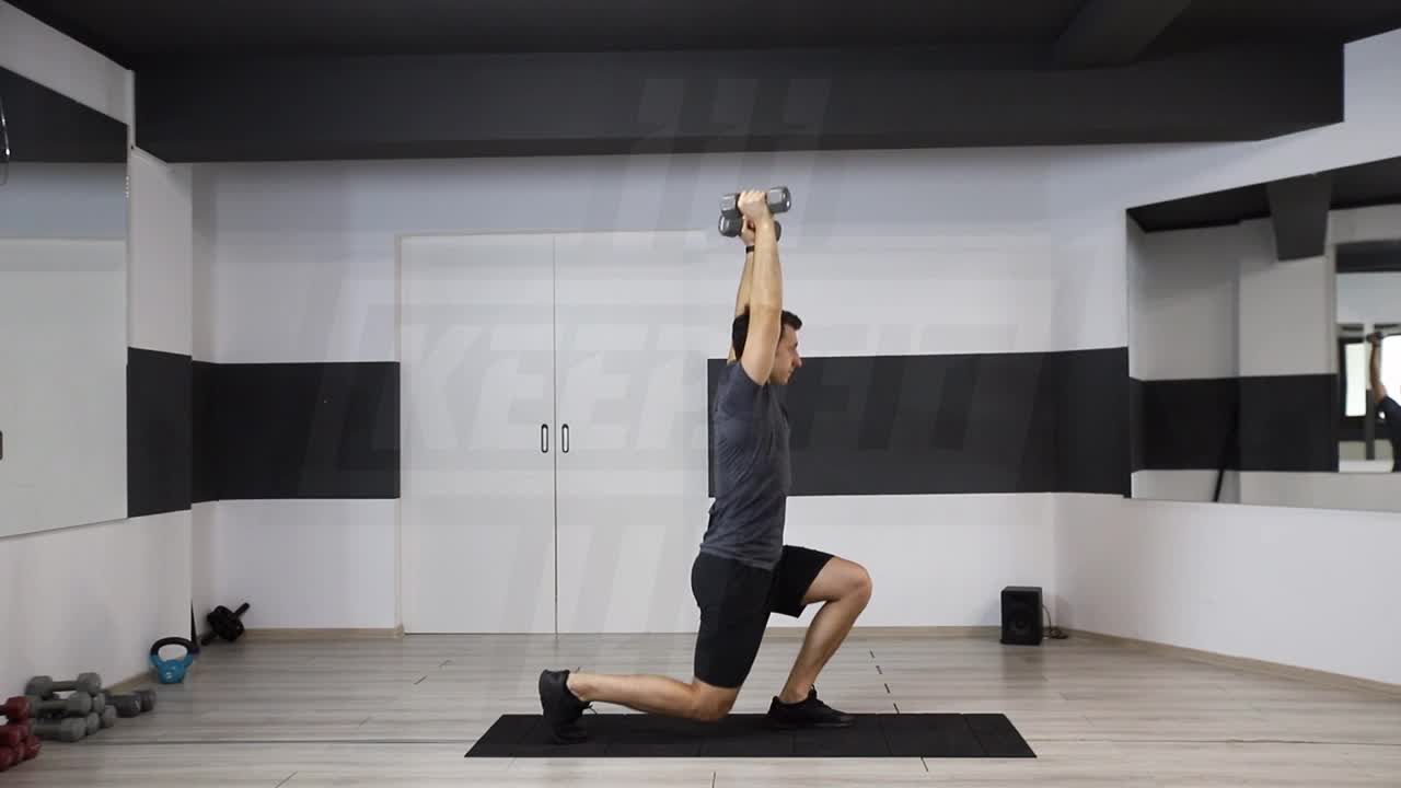 Overhead Dumbbell Reverse Lunge