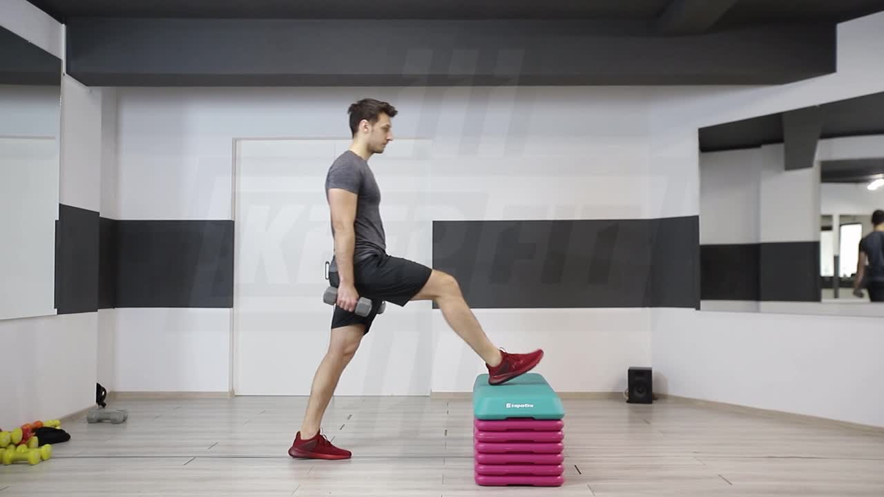 Dumbbell Box Lunge