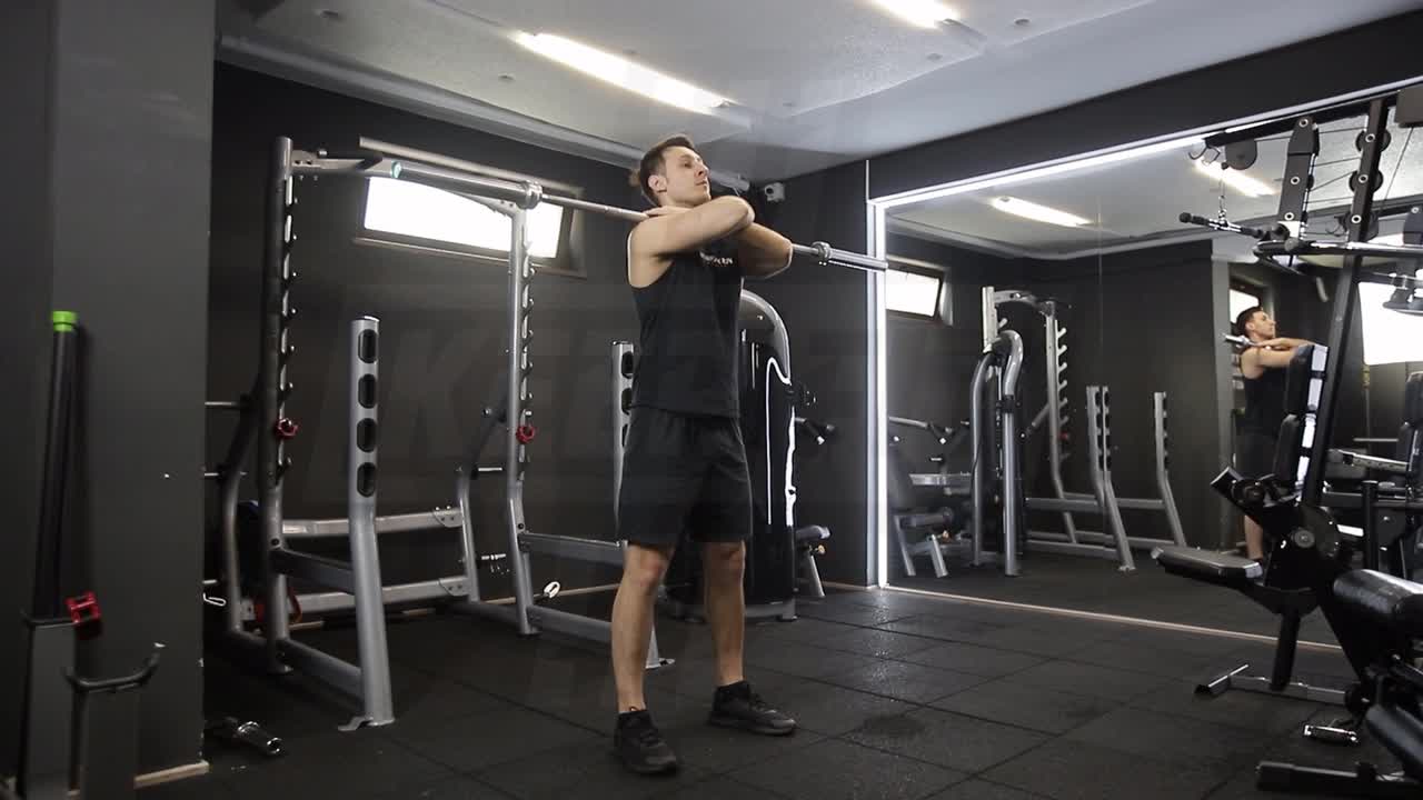 Crossed-Arm Barbell Front Squat