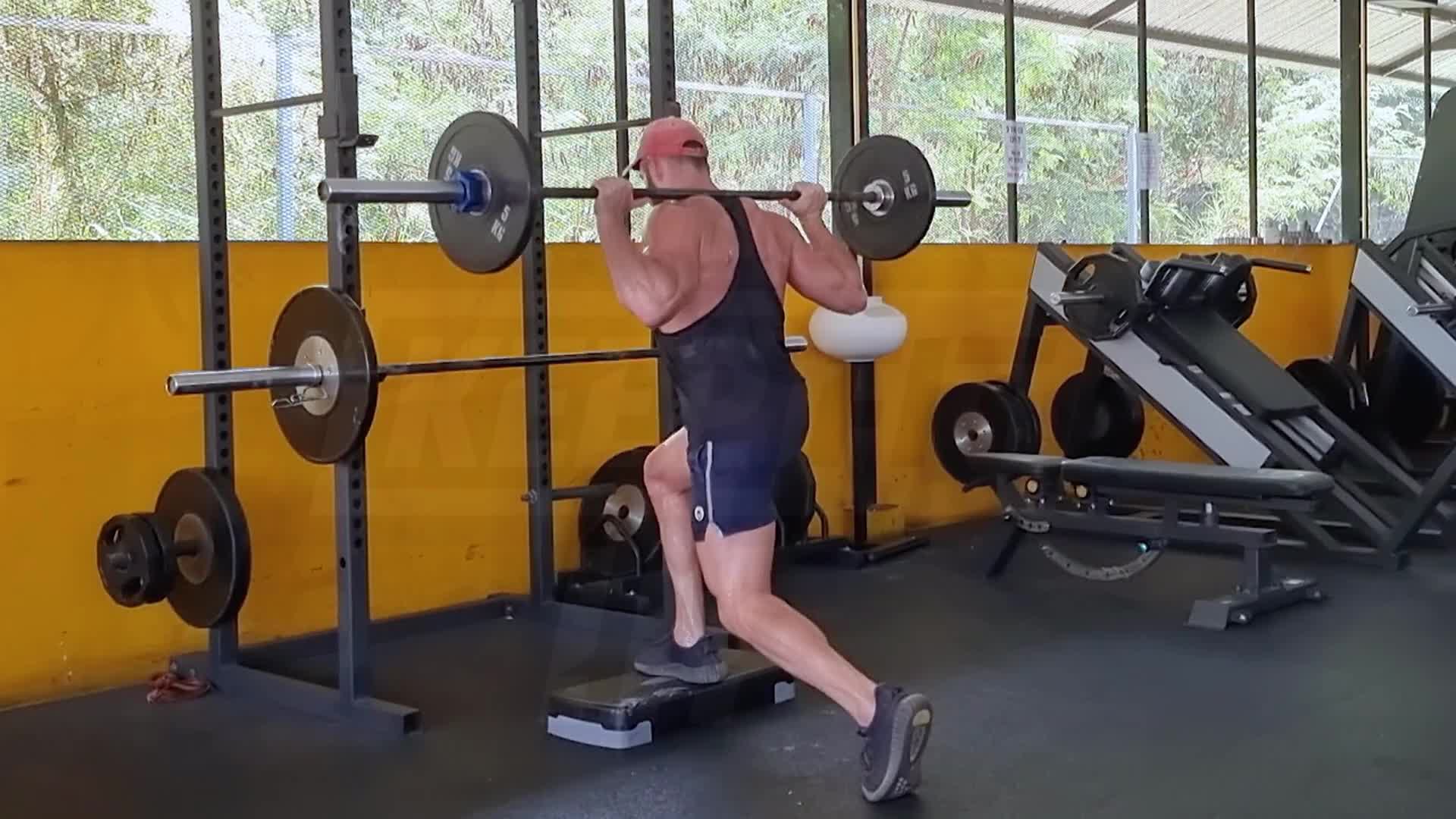 Elevated Front-Foot Barbell Split Squat
